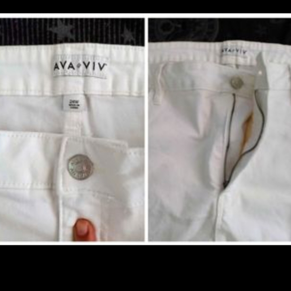 AVA & VIV size 24W White High Rise stretch Bermuda - Picture 5 of 10